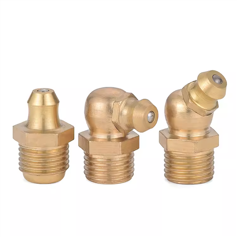 Metric M6 M8 M10 Brass Zerk Grease Nipple Fittings Assortment Kit - Straight, 90 Degree, 45 Degree Angled