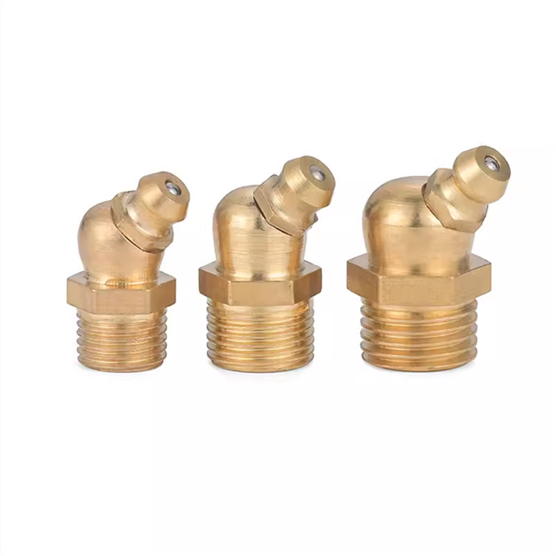 Metric M6 M8 M10 Brass Zerk Grease Nipple Fittings Assortment Kit - Straight, 90 Degree, 45 Degree Angled