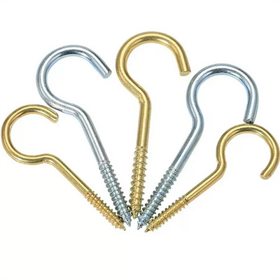 Customized Metal Eye Screw Hook Jewelry Ring Wood Screw Zinc Plated Open Eye Self-tapping Hanger C Hook Screw