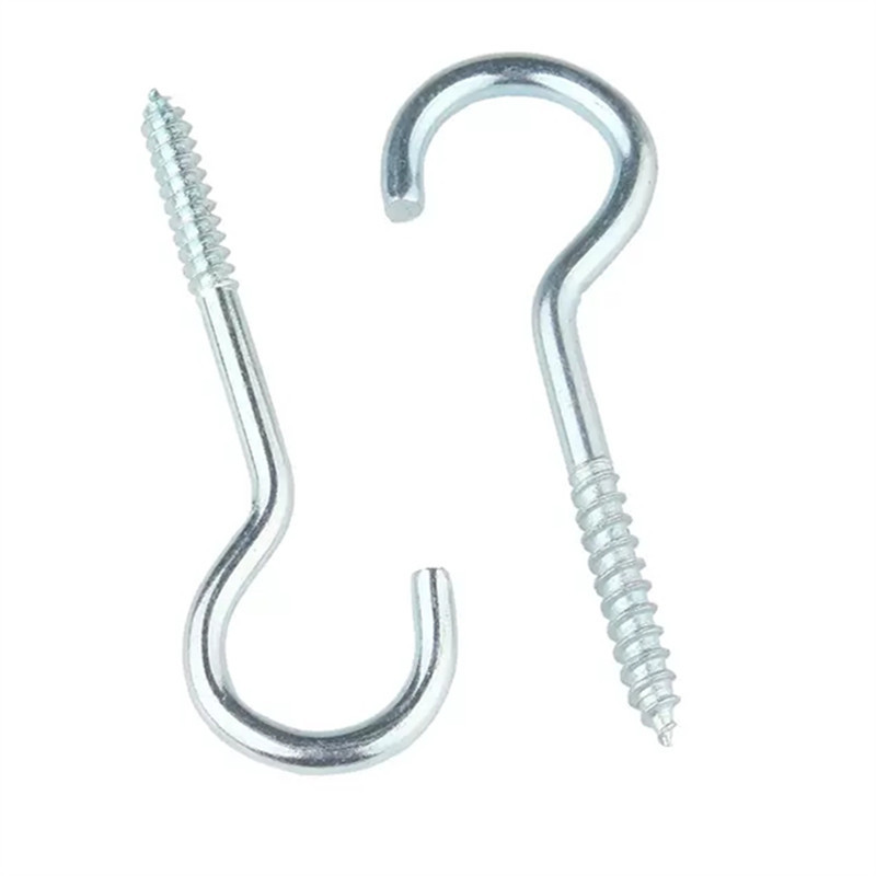 Customized Metal Eye Screw Hook Jewelry Ring Wood Screw Zinc Plated Open Eye Self-tapping Hanger C Hook Screw