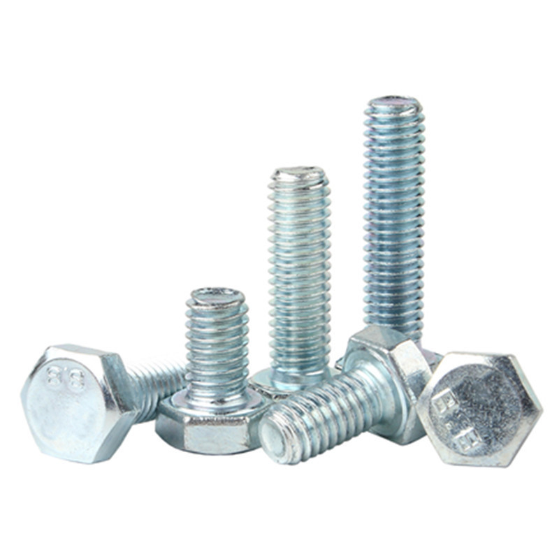 Hexagon all Full Thread Bolts with Carbon Steel Grade 8.8 blue and white zinc plated galvanized m20 m10