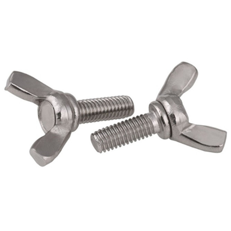 Factory supply M4 M5 M6 M8 M10 DIN316 A2 304 Stainless Steel Wing Bolts Nut Butterfly Screw With Nuts