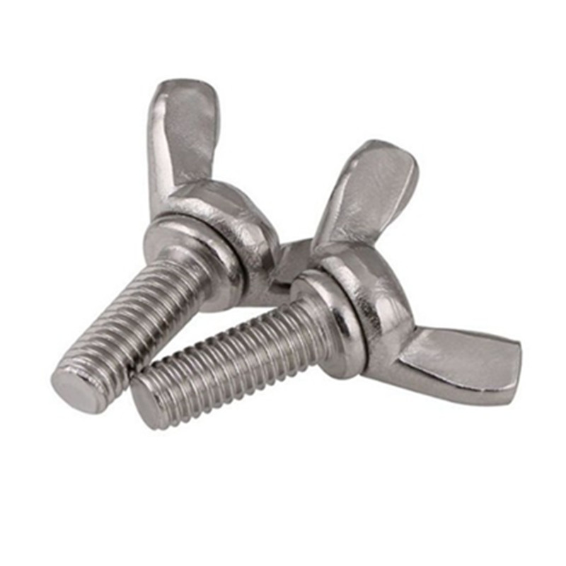 Factory supply M4 M5 M6 M8 M10 DIN316 A2 304 Stainless Steel Wing Bolts Nut Butterfly Screw With Nuts