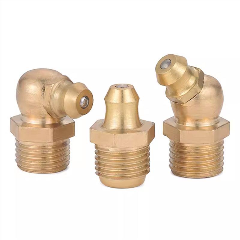 Metric M6 M8 M10 Brass Zerk Grease Nipple Fittings Assortment Kit - Straight, 90 Degree, 45 Degree Angled