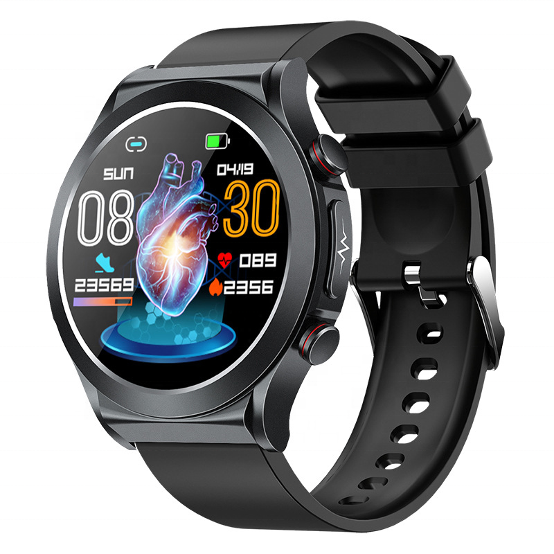 High Quality Round Touch Smart Watch With ECG Heart Rate Blood Glucose Monitor For iPhone Android