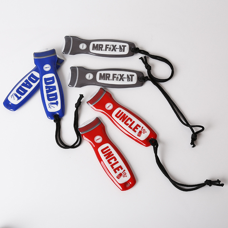 Creative Gift logo customized PVC voltage hand-pressing light keychain flashlight led flashing lamp keychain pendant