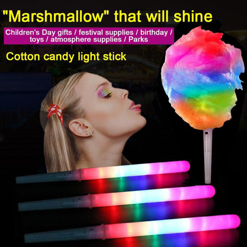 led cotton candy stick colorful glow stick light for party