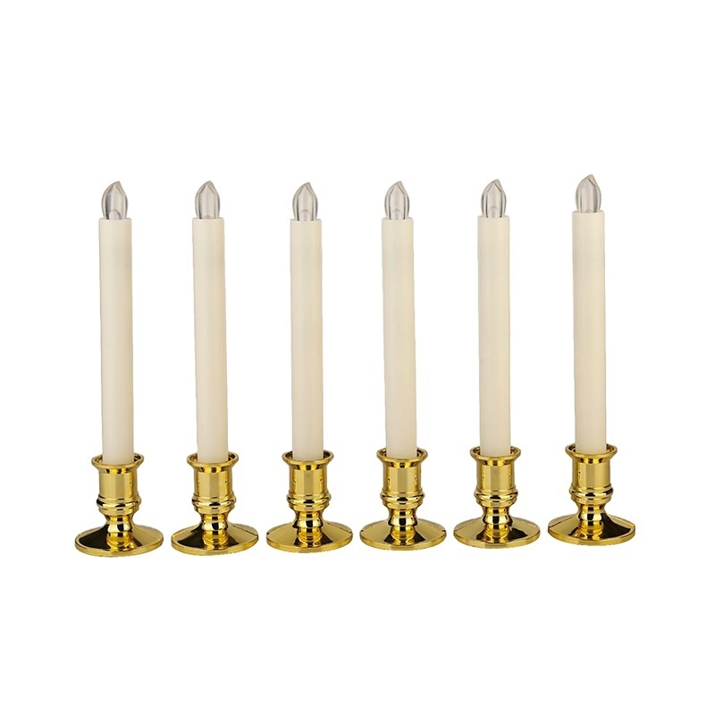 DLWY christmas decorative battery operated flameless thin flicker led taper candle