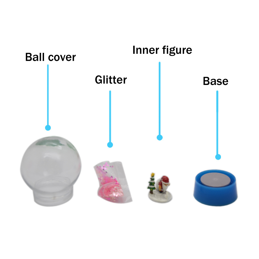 Diy Gift Plastic Empty Snow Globe With Color Base Children Plastic Diy Snow Globe