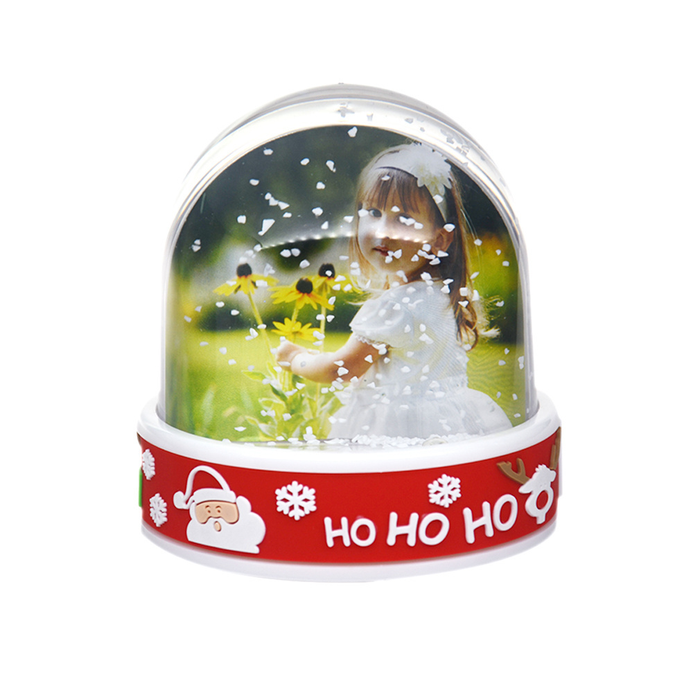 Sparkling Glitter Fits Two Photos High Quality Acrylic Dome Shaped Custom Snow Globe