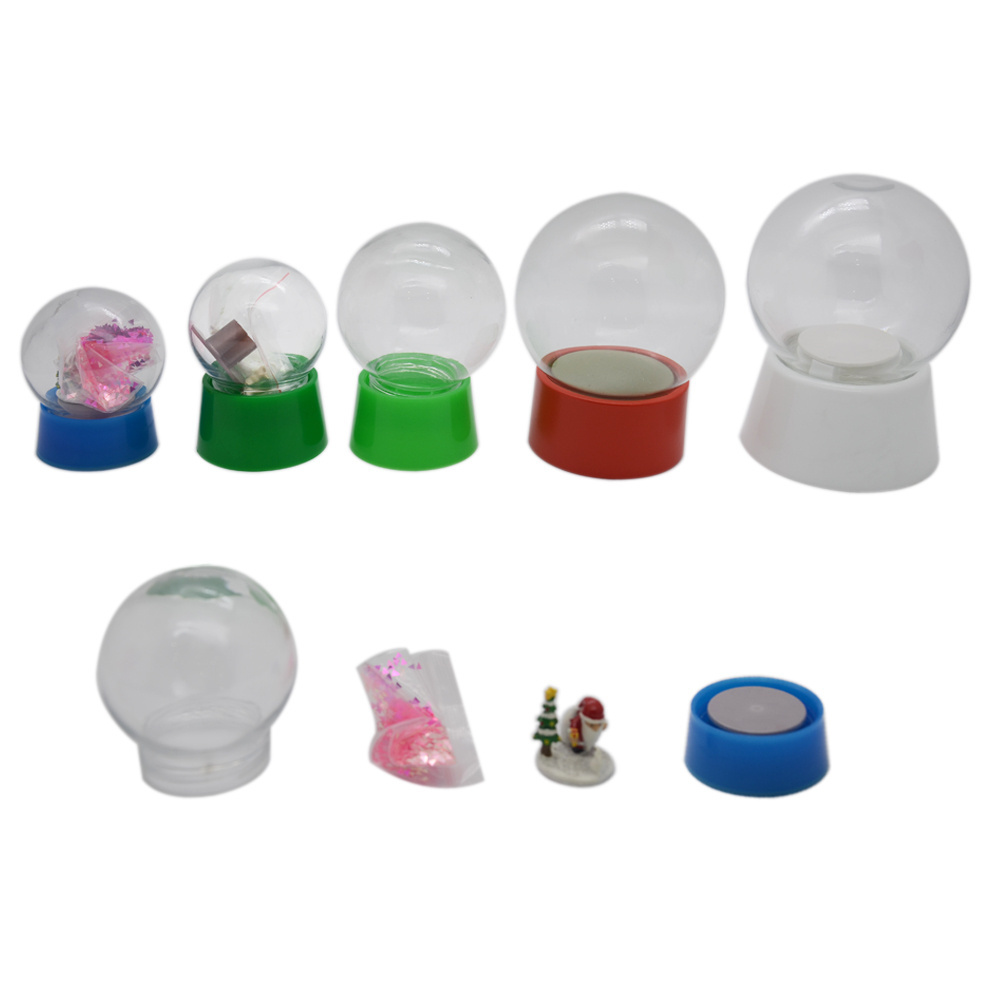 Diy Gift Plastic Empty Snow Globe With Color Base Children Plastic Diy Snow Globe