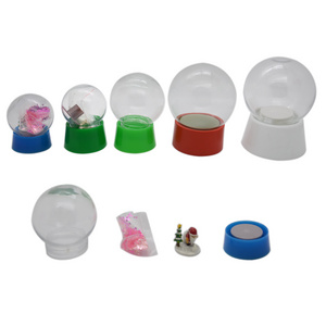 Diy Gift Plastic Empty Snow Globe With Color Base Children Plastic Diy Snow Globe