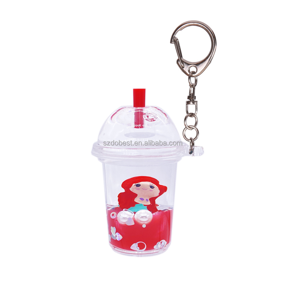 2022 cute things new ready plastic boba fruit keychain liquid promotion gifts