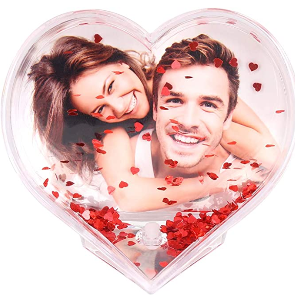 Heart Picture Frames Photo Frame Acrylic Mini Floating Glitter Love Picture Frame For Dicor