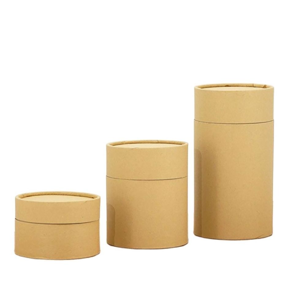 Custom Biodegradable Different Sized Round Paper Box Large Containers Kraft Gift Craft Cardboard Packaging Paper Tube