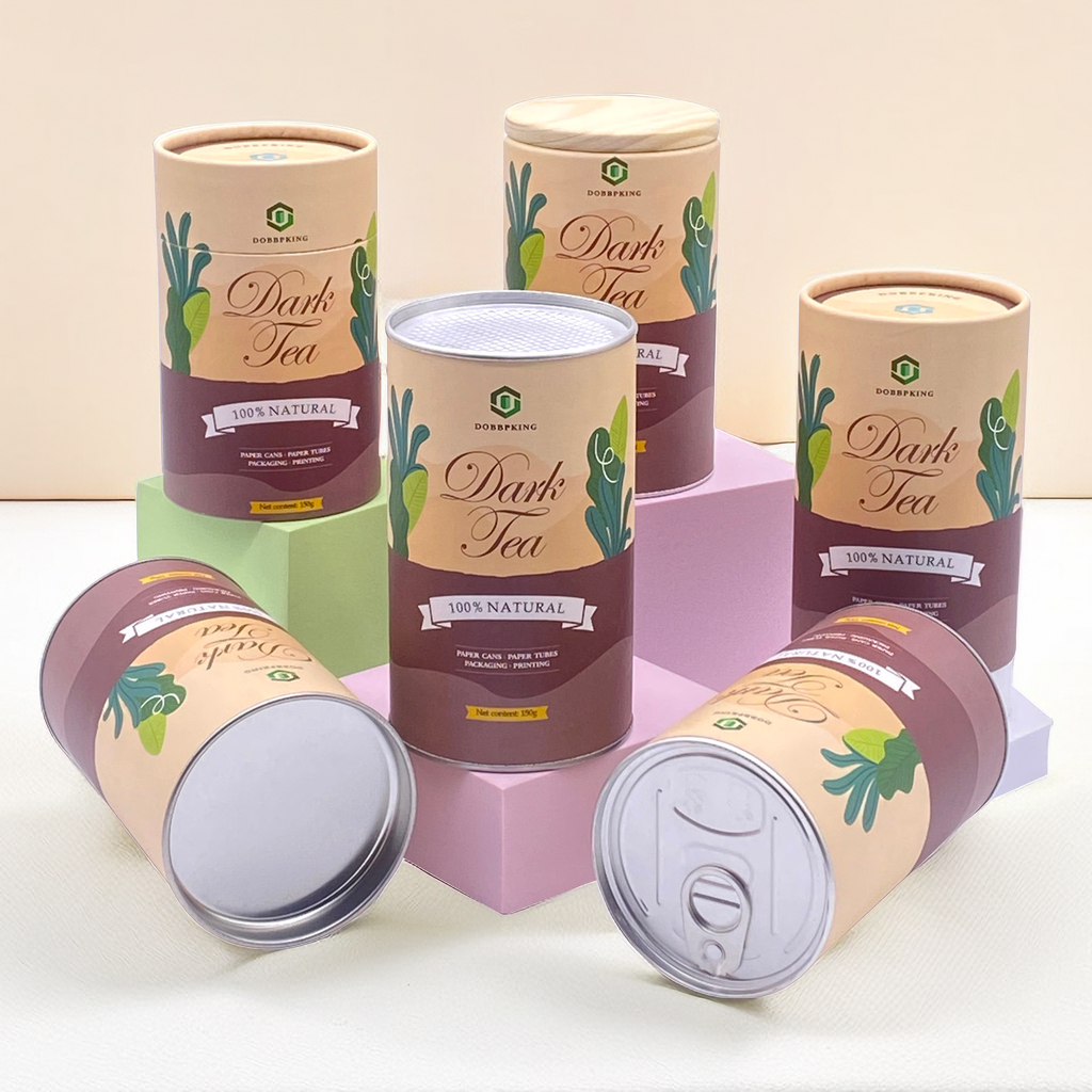 Custom biodegradable aluminium foil cardboard round box super food paper tube tea coffee cookie cylinder paper packaging