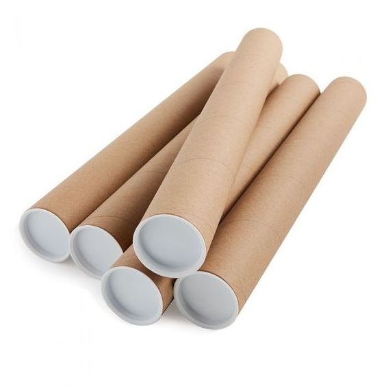 Biodegradable round kraft cardboard shipping mailing paper box poster gift incense cylinder tube packaging for a3 poster