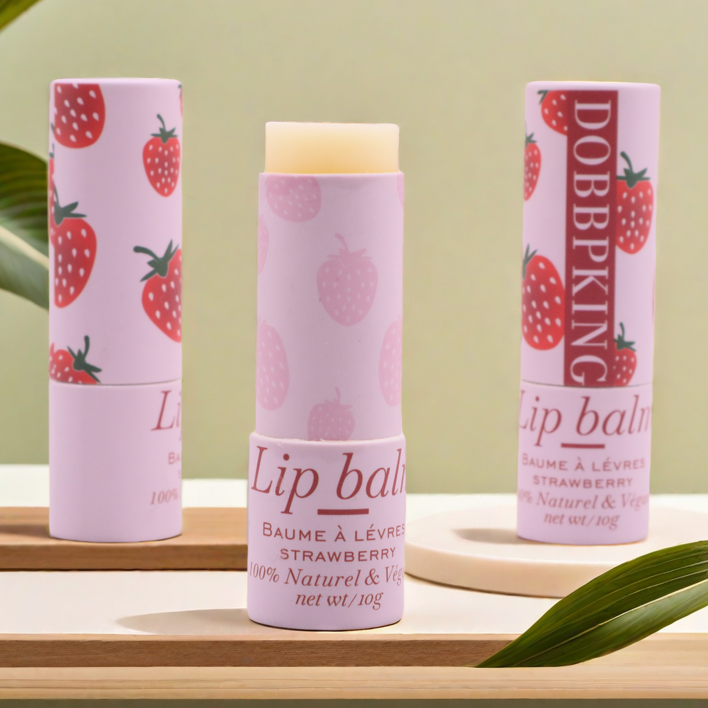 Biodegradable recycled miniature chapstick tubes wholesale custom lip balm paper round box canister