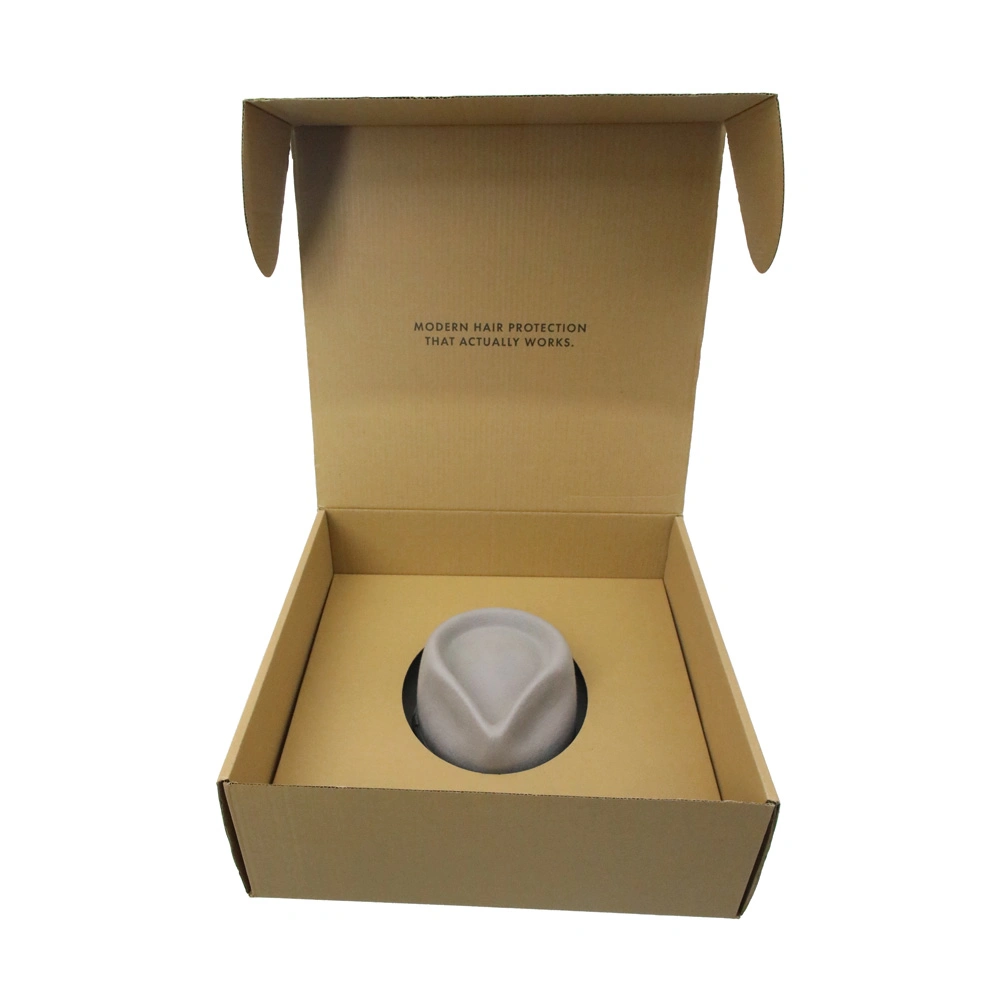 Biodegradable Kraft Cardboard Cap Corrugated  Boxes Custom Digital Printing Hat Shipping Box Packaging Fedora Hat Boxes