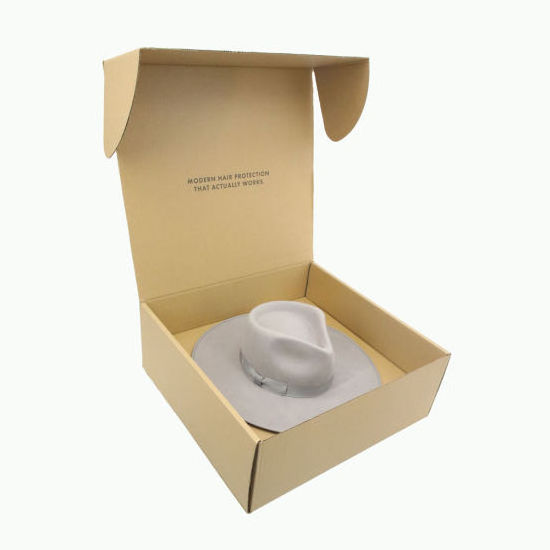 Biodegradable Kraft Cardboard Cap Corrugated  Boxes Custom Digital Printing Hat Shipping Box Packaging Fedora Hat Boxes