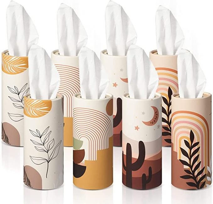 Promotional biodegradable gift cylinder withdrawable tissue wrapping paper can be customized paper roll craft cylinder packaging