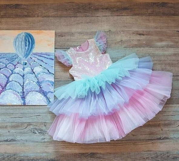 Children Girls Birthday Party Unicorn Tutu Dress