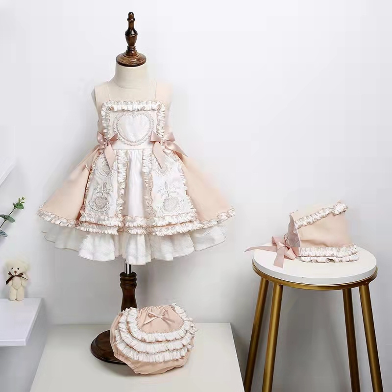 Baby Girls High-end Spanish Princess Dresses Children First Birthday Party Twirls Lolita Dress