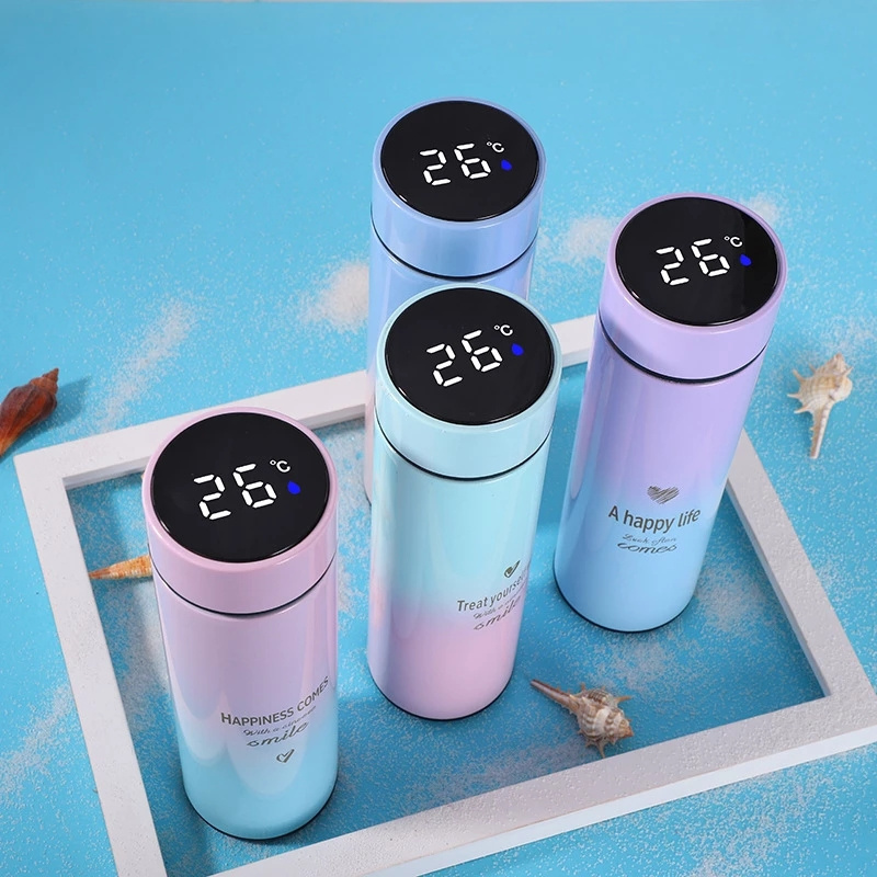 Smart Thermos Water Bottle Coffee Thermal Mugs Intelligent Insulation Cups Led Digital Temperature Display Stainless Steel 1 Pcs