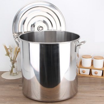 Cookware Wholesale Non Stick Soup Barrel Stock Pot Porridge Pot Thickened Commercial 304 Stainless Steel 35L Camping Metal