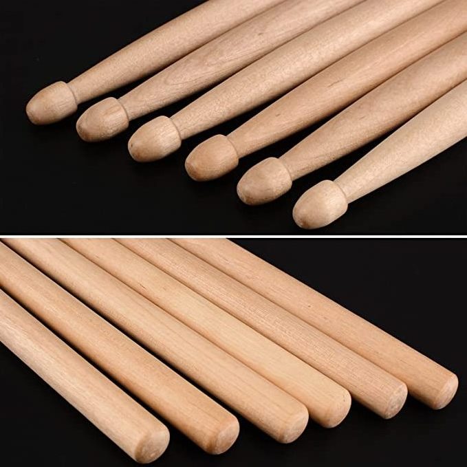 OEM High Quality 5b Maple Drum Sticks Custom Logo Printing 7a Model Nylon and Plastic Material Size 5a Accessories in Bag