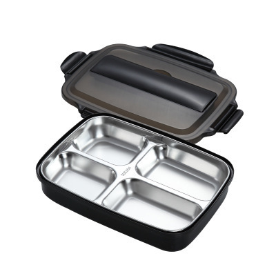 Leakproof Stainless Steel Lunch Box 3/4 Compartments Tray Bento For Kids School Metal Lunch Box Tiffin 304 Stainless Steel