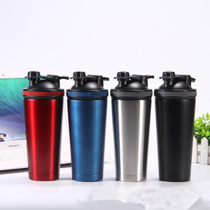 740ml Stainless Steel Double Wall Insulated BPA Free Sports Gym Vacuum Flask EU Certified Manufacturer Protein Powder Shaker