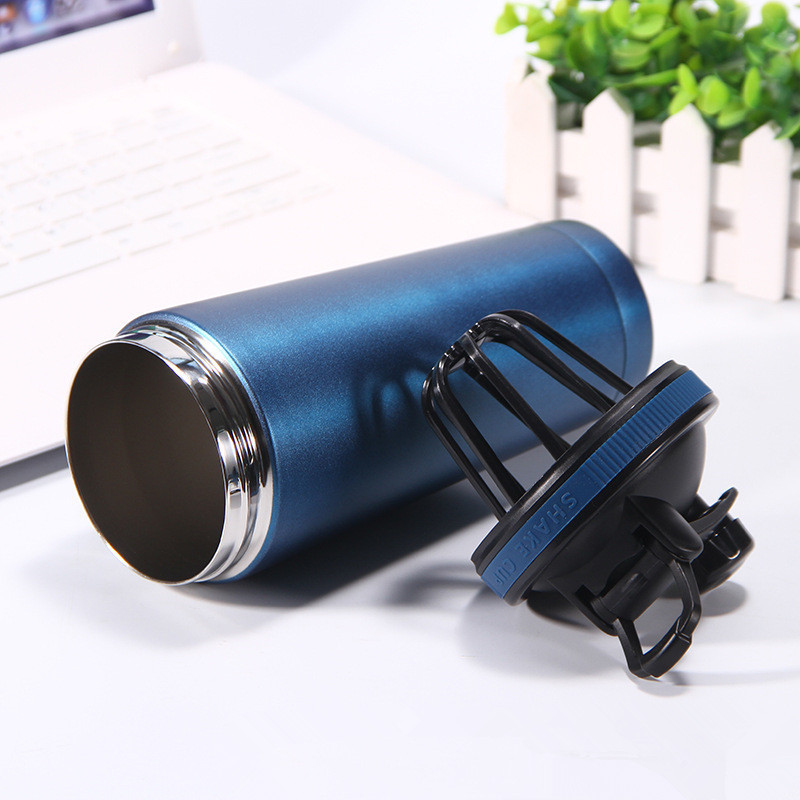 740ml Stainless Steel Double Wall Insulated BPA Free Sports Gym Vacuum Flask EU Certified Manufacturer Protein Powder Shaker