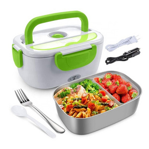 Electric Lunch Box Food Heater Home Portable Hot Lunch Box Storage Boxes & Bins Plastic Stainless Steel for Car and Office