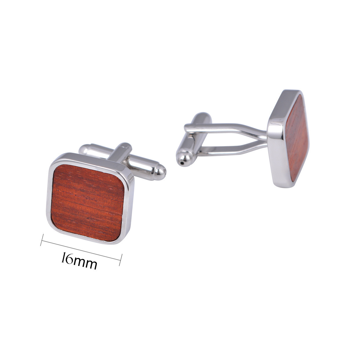 Wholesale Solid Red Wood Premium Cufflinks Custom Mens Business Suit Shirt Fashion Accessory Wedding Tuxedo Jewelry Cufflinks