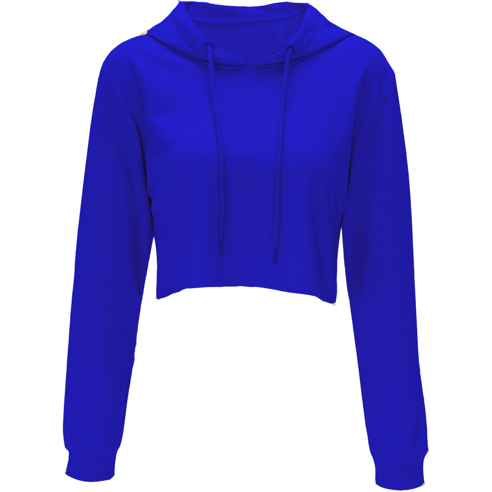 Wholesale Cotton Ladies Blank Gym Long Sleeve Tracksuit Crop Tops Women Jogger Sweatshirt Cropped Hoodie