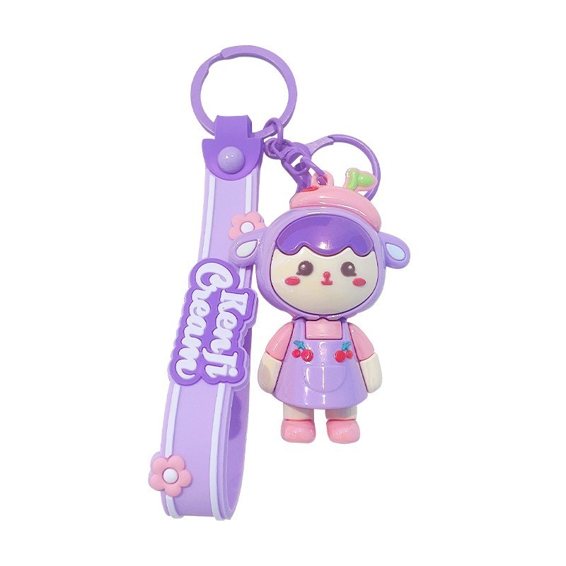 Wholesale PVC and Rubber Doll Key Chain Cool Color Matching Bear Key chain creative school bag pendant doll