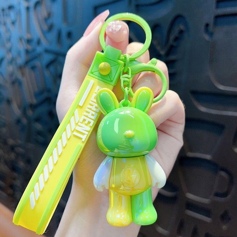 Wholesale PVC and Rubber Doll Key Chain Cool Color Matching Bear Key chain creative school bag pendant doll