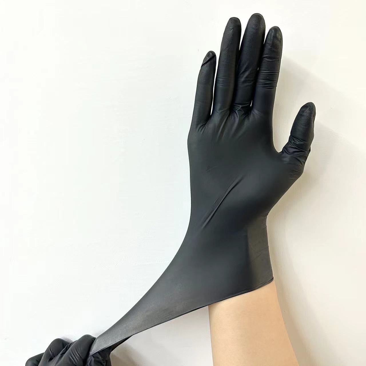 Black blue 100% nitrile gloves 9 inches barber tattoo shop beauty pink glove custom box latex free black nitrile gloves