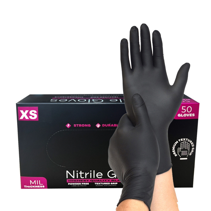 Kids 9 inches extra small Blue black Manufacturers pure nitrile salon tattoo beauty make up powder free nitrile XS gloves