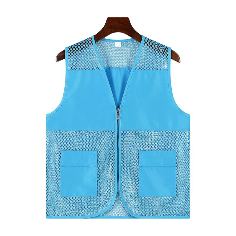 oem customized logo design with summer volunteer vest breathable  mesh red party member advertising shirt volunteer vest