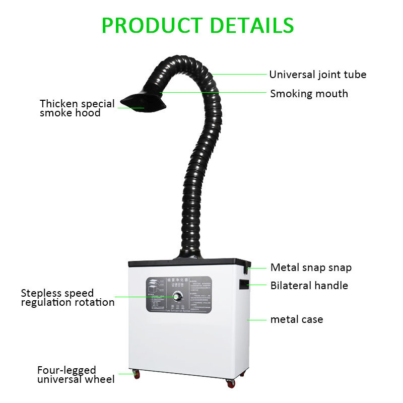 air extractor Smoke Absorber Knob Adjustment Fume Extractor Soldering Air Purifier Machine Nail Dust Extractor ultrasonic mist