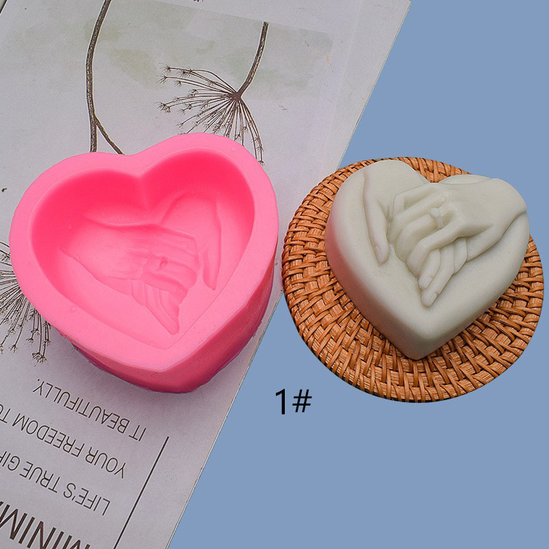 Hand heart ring love fondant silicone mold Handmade soap diy scented candle car decoration mold