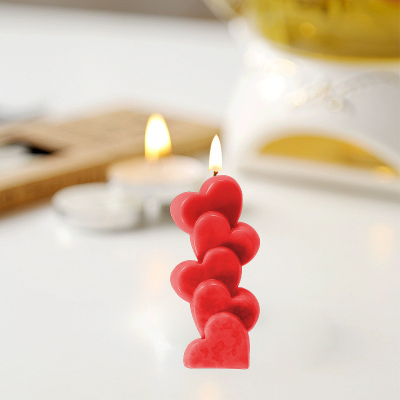 Drip Glue Mold Multi-even Three-dimensional Flower Heart Scented Candle Silicone Mold