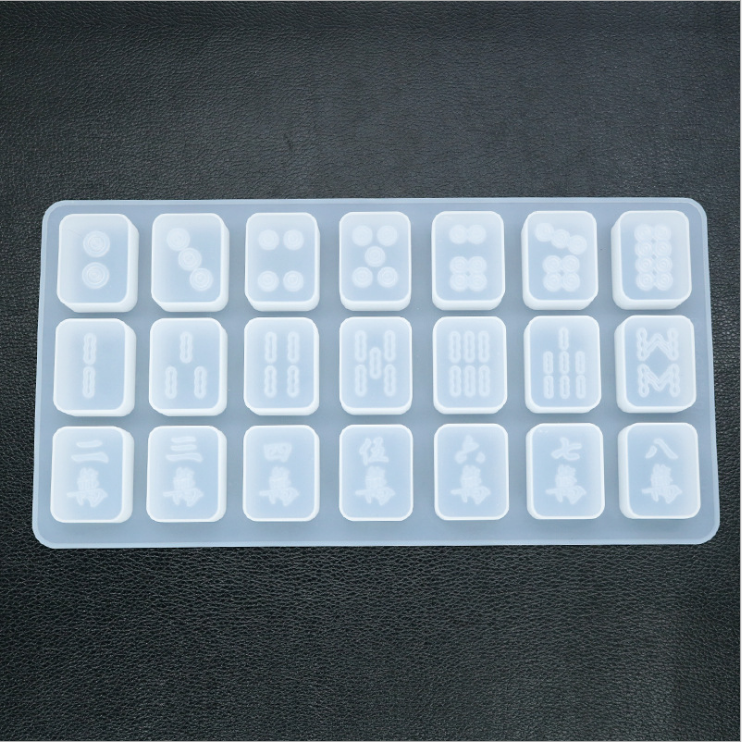 Food Grade Epoxy Silicone Mold DIY Crystal Epoxy Mold China Mahjong Silicone Mold Food Grade