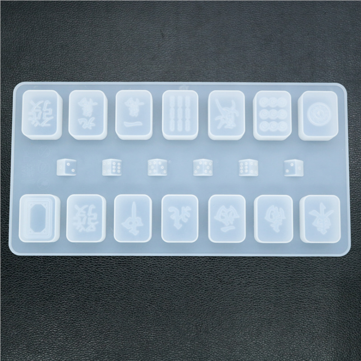 Food Grade Epoxy Silicone Mold DIY Crystal Epoxy Mold China Mahjong Silicone Mold Food Grade