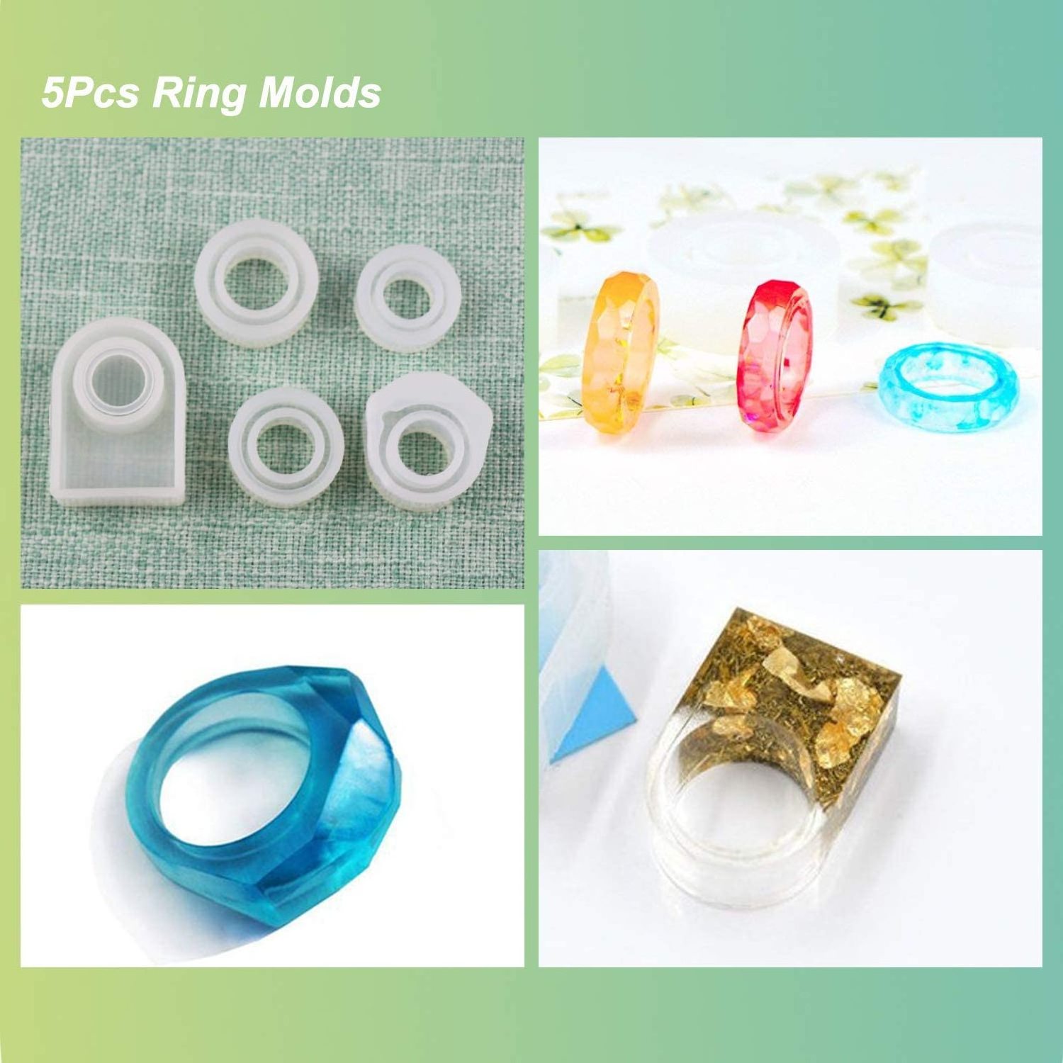 30pcs Resin Jewelry Mold Silicone Molds Kit DIY Bracelet Pendant Ring Making Decoration Molds Casting Resin Cake Tools Moulds