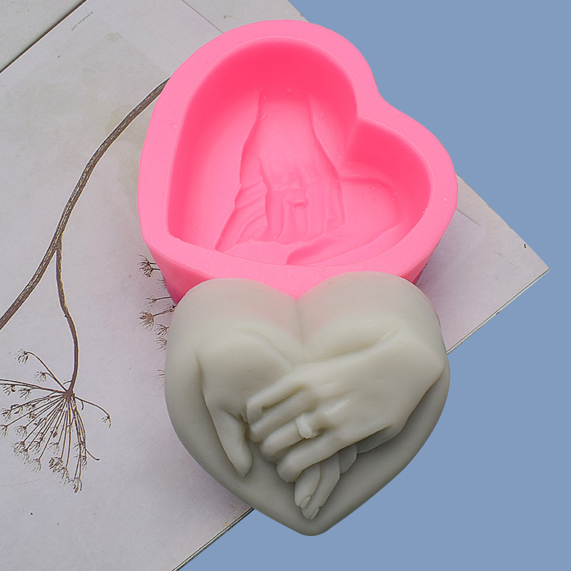 Hand heart ring love fondant silicone mold Handmade soap diy scented candle car decoration mold