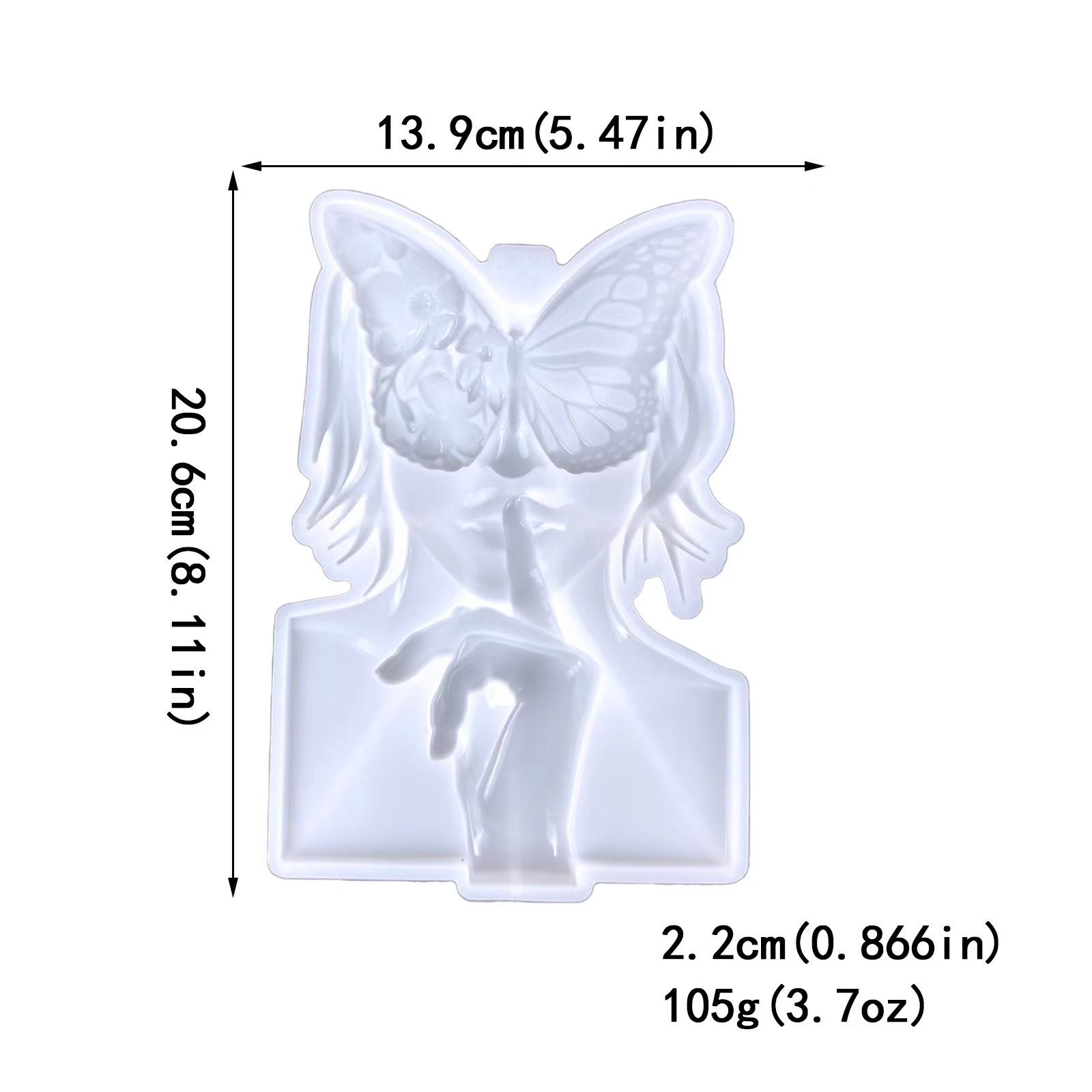 Butterfly Beauty Silicone Mold Resin Crafts Wall Decal Half Solid Flower Butterfly Girl Pendant Dropping Mold