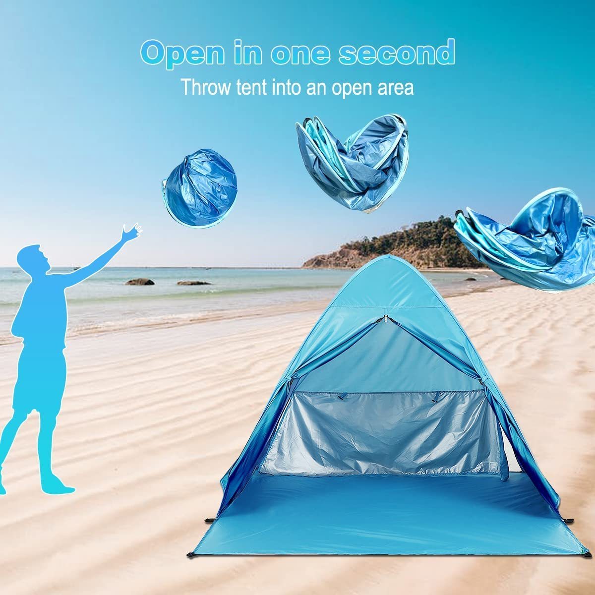 UPF 50+ Easy Pop Up Beach Tent Sun Shelter Instant Automatic Portable Sport Umbrella Baby Canopy Cabana